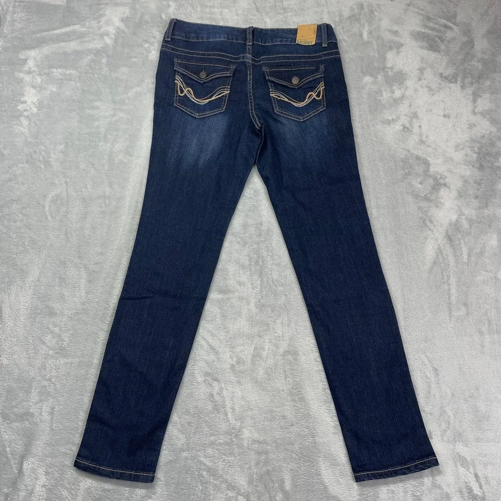 NWT rue21 Jeans Womens 5/6 (31x30) Blue Denim‎ Double Stitch Mid Rise Skinny Leg